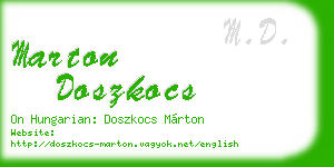 marton doszkocs business card