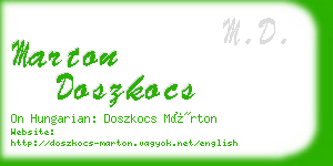 marton doszkocs business card